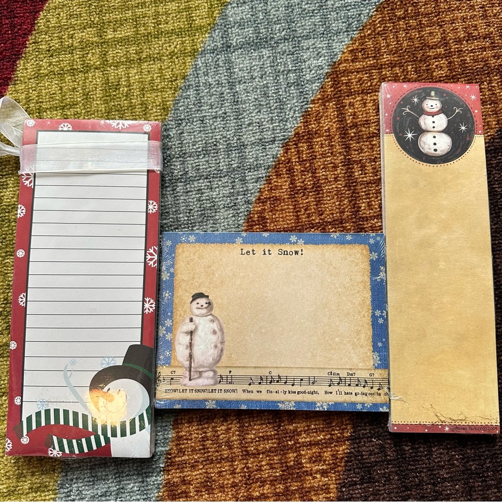 Set of three different snowman notepads!!!